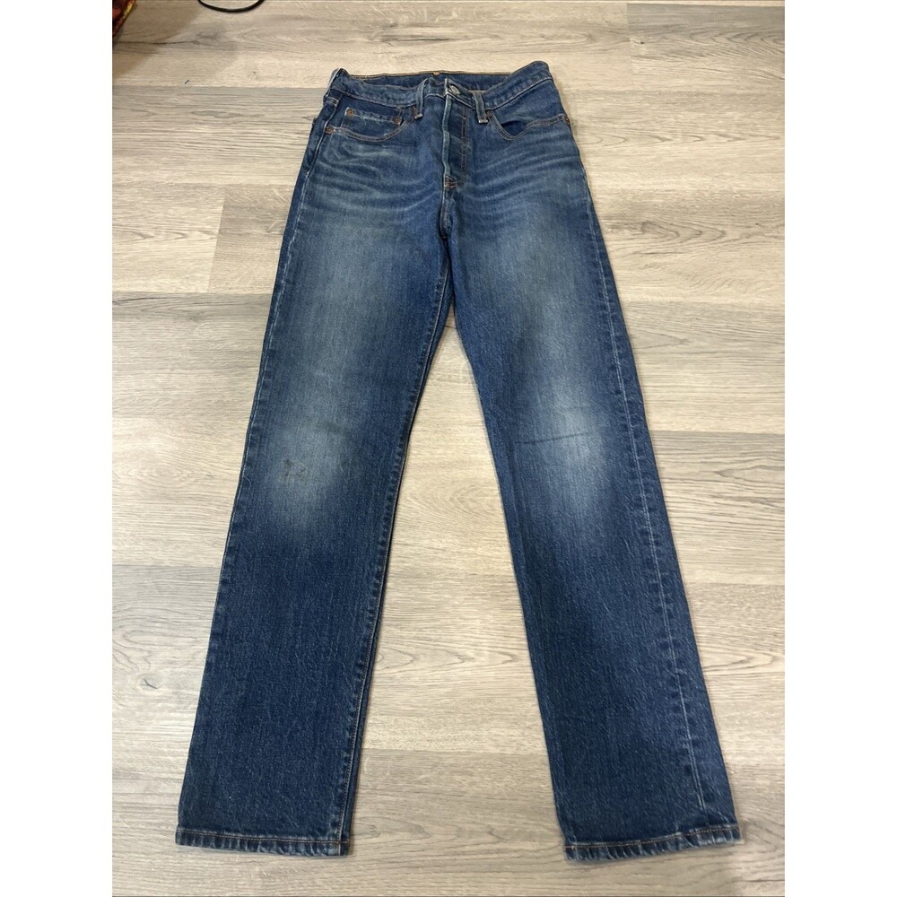 Levis 501 Original Straight Leg Jeans Dark Wash W26 L29.5 Button Fly